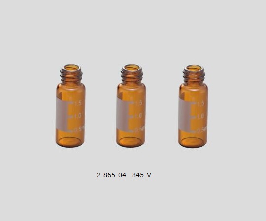 AS ONE 2-865-04 845-V Autosampler Vial (1.5mL, USP type1, Brown with label, 100 pcs)