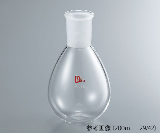 DLAB Common Sliding Flat Bottom Eggplant-Shaped Flask (Borosilicate Glass-1) 50mL 15/25