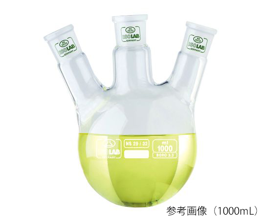 ISOLAB 030.39.500 Three-Necked Round Flask 500mL Borosilicate glass 3.3