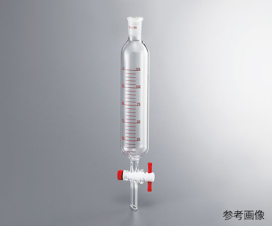 AS ONE 4-474-01 Cylindrical Separatory Funnel (PTFE Cock With Scale, Without Bottom Sliding) 60mL Borosilicate glass -1