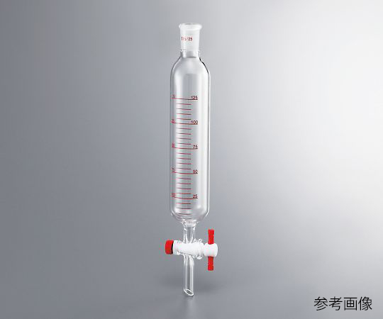 AS ONE 4-474-03 Cylindrical Separatory Funnel Borosilicate glass -1 (PTFE Cock With Scale, Without Bottom Sliding) 250mL