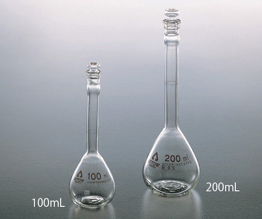 AS ONE 6-243-08 Transparent Sliding Volumetric Flask (Hard Glass) borosilicate glass White 250mL