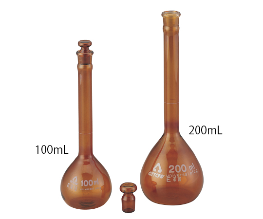 AS ONE 6-244-02 Transparent Sliding Volumetric Flask (Hard Glass) borosilicate glass Brown 10mL