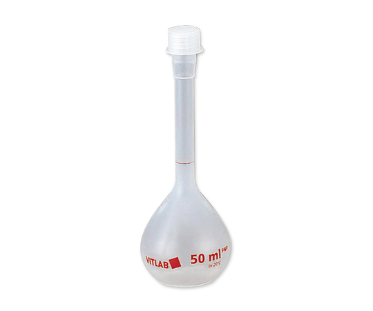 VITLAB 672895 EM Euro PMP (polymethylpentene) Volumetric Flask (With Cap) Clear 50mL
