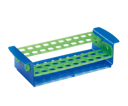 AS ONE 3-8667-02 Tube Rack (Teardrop Well) Blue/Green φ17mm PP