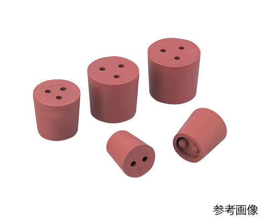 AS ONE 1-7649-02 Red Rubber Plug with Hole Size (2 holes, 30 x 25 x 30mm)