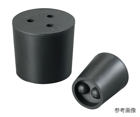 AS ONE 4-390-02 Rubber Plug With Hole (Viton(R) Plug) No.9 (2 holes, 30 (φ25) x 30)