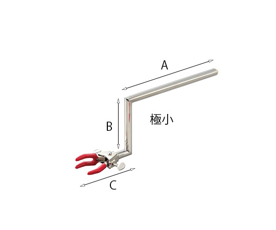 Kẹp mở 2 bên (loại tay quay siêu nhỏ, có lớp phủ Vinyl, 135 × 70 × 82 × φ10 mm) AS ONE 2-9825-05