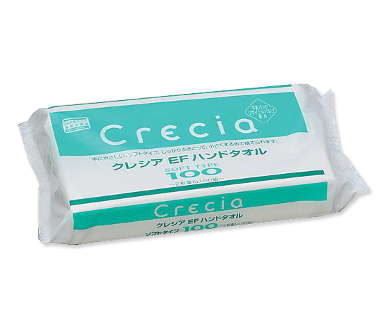 NIPPON PAPER CRECIA 37018B Crecia EF Hand Towel Soft Two-Ply 218 x 230mm 100 Pieces/Bag