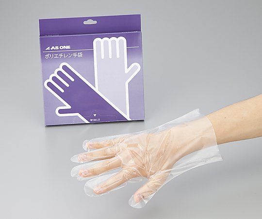 AS ONE 2-4976-02 Polyethylene Gloves Standard Thickness With Outer Emboss M 100 Pieces