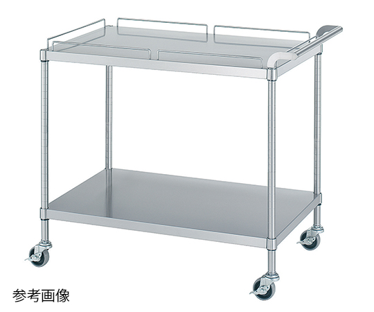 Xe đẩy 2 tầng thép không gỉ (SUS430) có chắn bảo vệ trên cùng 600 x 450 x 800mm SINKO-LTD M11-6045-U75