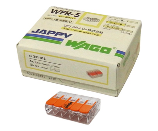 JAPPY WFR-5-JP One-Touch Connector Transparent Type 5 Wires 25 Pieces