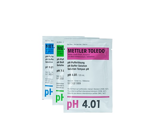 Mettler-Toledo 51302068 pH Meter Standard Solution (pH4.01, pH7.00, pH9.21 20mL/10 packs each)