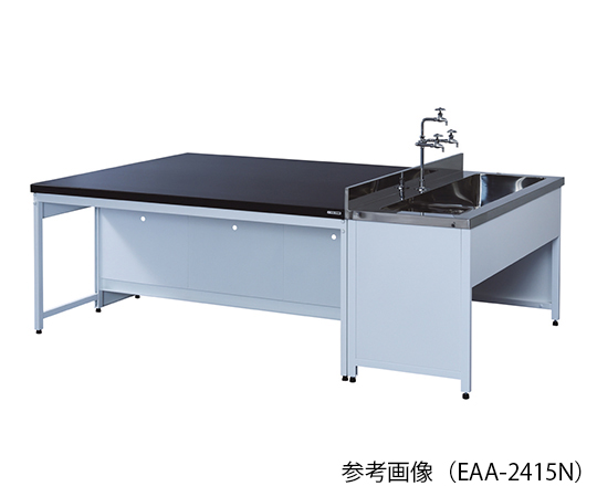 AS ONE 3-4147-03 EAA-3615N Central Laboratory Bench Steel Type, Flat, with Sink 3600 x 1500 x 800mm