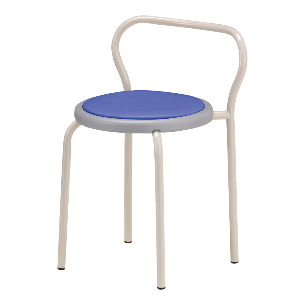 AS ONE 8-9006-02 S-155-N-BL Round Chair with Back Blue (φ365 × 590mm)