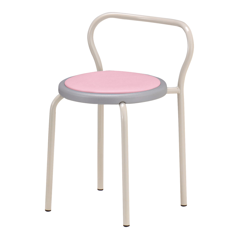 AS ONE 8-9006-04 S-155-N-PI Round Chair with Back Pink (φ365 × 590mm)