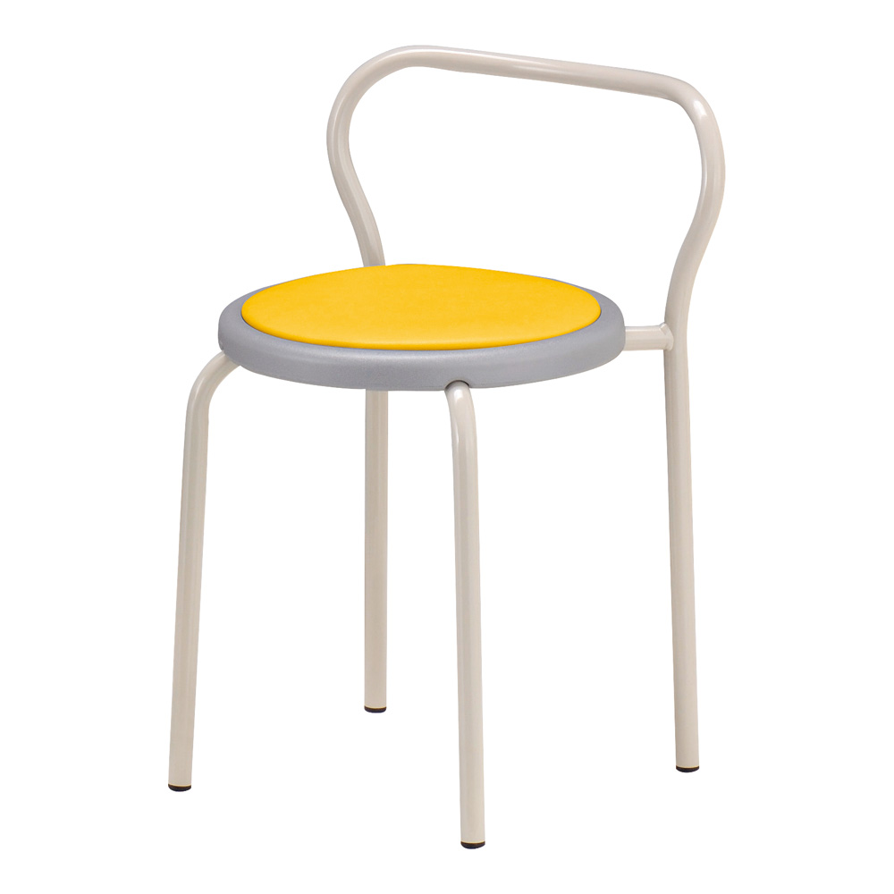 Ghế tròn có lưng dựa (màu vàng, φ365 × 590mm) AS ONE 8-9006-05 S-155-N-YL