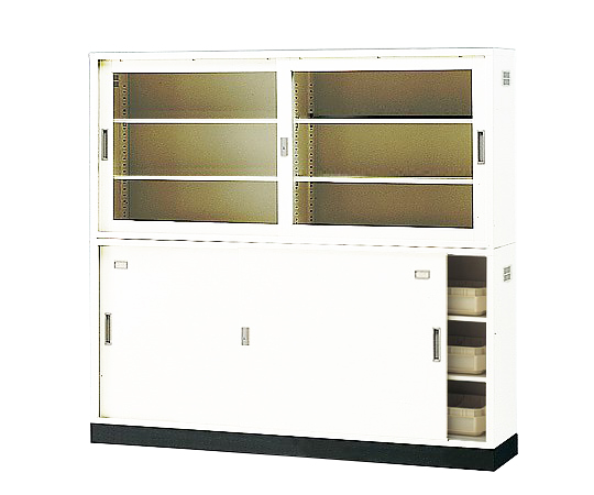 AS ONE 3-065-22 N-180/OW Chemical-Resistant Double Sliding Storehouse 1760 x 400 x 1850mm (X 4 Rooms)