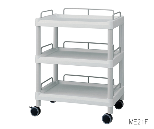 AS ONE 3-6639-03 ME11F Mobile Easy Cart (Wiith Guard Frame Gray, 3 Stages, PP (polypropylene), ABS, 532 x 368 x 855mm)