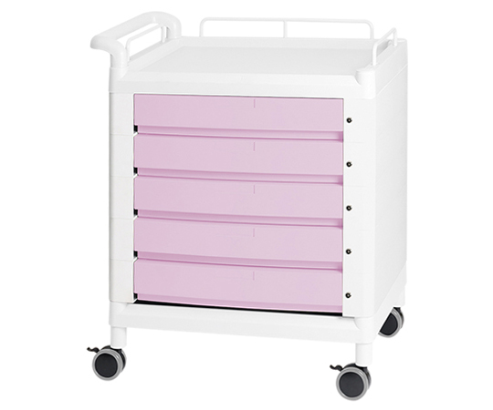 NAVIS D21P Mobile Multi Cart Single Handle Pink (PP (polypropylene), ABS, 457 x 770 x 830mm)