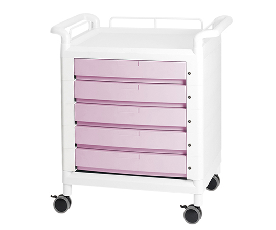 NAVIS D21PHW Mobile Multi Cart Double Side Handle Pink (PP (polypropylene), ABS, 457 x 770 x 830mm)