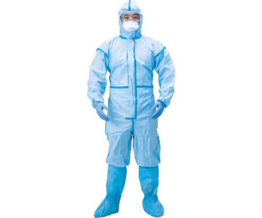 Quần áo bảo hộ (loại dùng 1 lần, màu xanh nhạt, size M, JIS T8115) AITEX A101-M