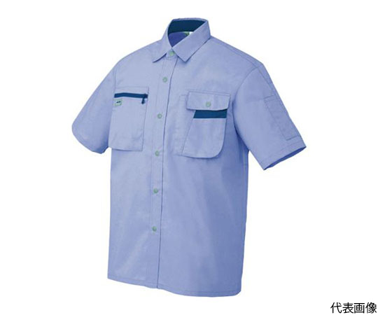 AITOZ 5326-076-L Short Sleeve Shirt (Unisex) (Mist Violet x Navy, L, antistatic, JIST 8118)