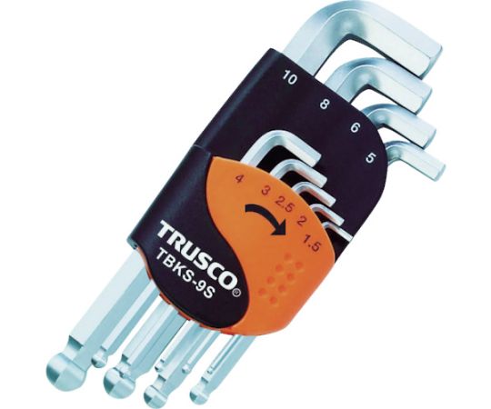 TRUSCO NAKAYAMA TBKS-9S Ball Point Hexagon Key Wrench Relief Short (Set of 9 from 1.5-10mm)