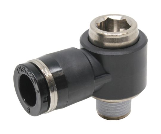 NIHON PISCO POL8-01 Tube fitting hex socket universal elbow tube (R1/8, 8mm, 1MPa)