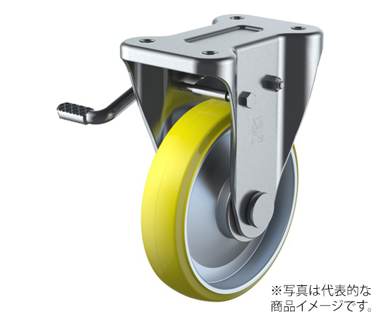 YUEI CASTER UWKB-200(L) KB Caster Fixed Wheel Plate Type (With Stopper) (408kgf, 200mm)