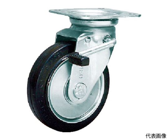 SISIKU ADDKREIS WJB-200 Standard Press Caster Rubber Wheel with Free Stopper (250kgf, 200mm)