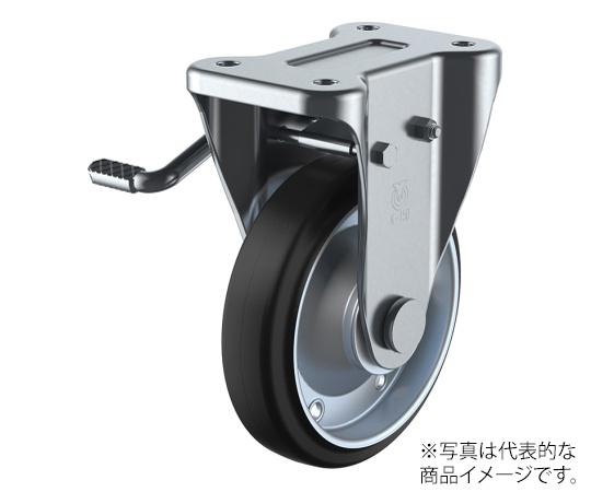 YUEI CASTER WKB-200(L) KB Caster Fixed Wheel Plate Type (With Stopper) (255kgf, 200mm)