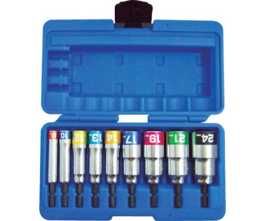 TOP KOGYO EDS-824CS Compact socket for electric drill 9-piece set (EDS - 8C, 10C, 12C, 13C, 14C, 17C, 19C, 21C, 24C)