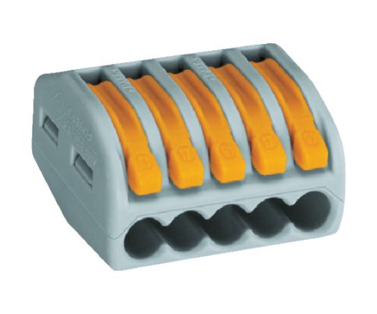 WAGO WF-5 Stranded wire/single wire connectable connector for 5 holes (Orange, 400V, 24A, 40pcs/ box)
