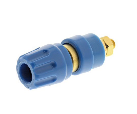 Hirschmann Test & Measurement 930103702 Blue Binding Post With Brass Contacts and Gold Plated (35A, 30VAC, 60VDC, 8mm)