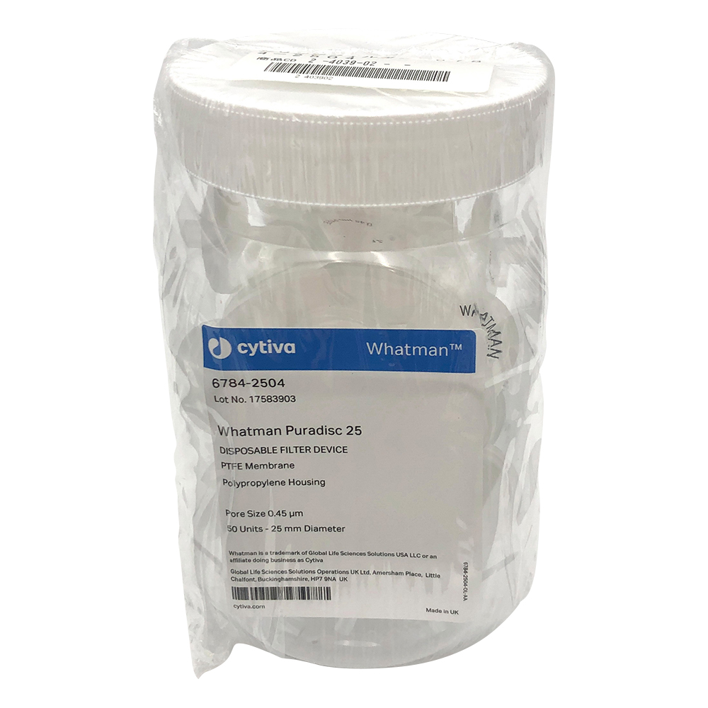 Cytiva (Whatman) 6784-2504 Syringe Filter PTFE (0.45μm, 50 pcs/ box)