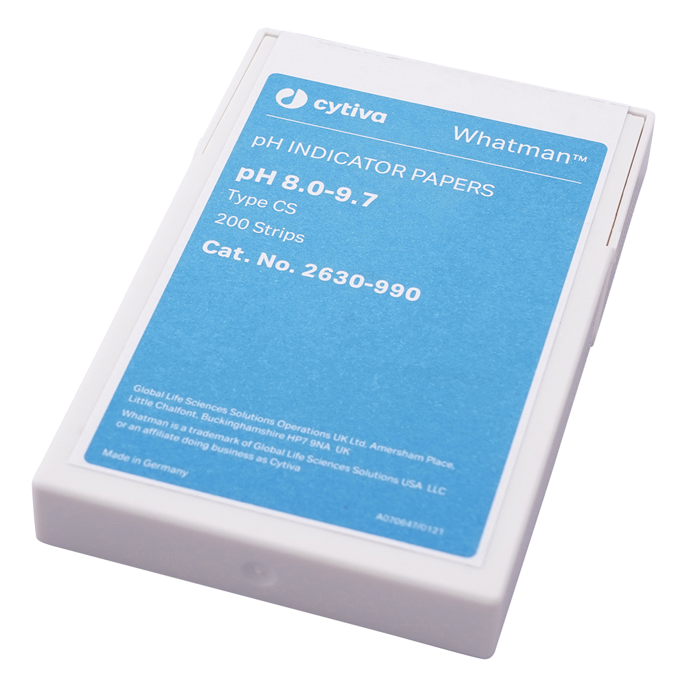 Cytiva (Whatman) 2630-990 pH test paper with strip (8 - 9.7pH, 11 x 100mm, 200 sheets/ box)
