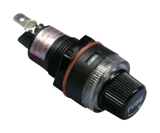 SAKAZUME ELECTRIC FHB-LN Cylindrical fuse holder Red neon lights when blown (AC100 - 220V, 0.5 - 3.0mA)