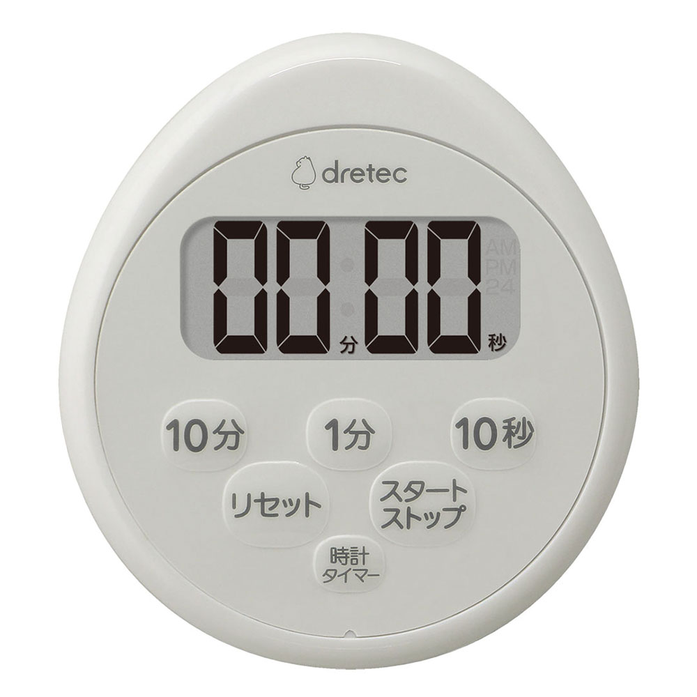 DRETEC T-611LG Waterproof Timer with Clock Light Gray (99 minutes 50 seconds)