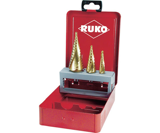 Bộ mũi khoan bước xoắn ốc (2 lưỡi dao, 3pcs, lớp phủ Ti) RUKO 101026T