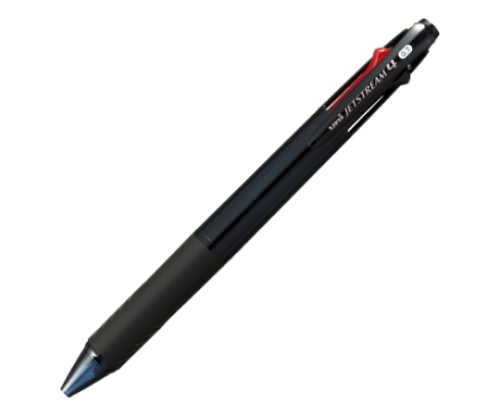 Bút bi Jet Stream màu đen trong suốt (0,7mm, 4 màu mực Đen/ Đỏ/ Xanh dương/ Xanh lục) Mitsubishi Pencil SXE4-500-07T.24