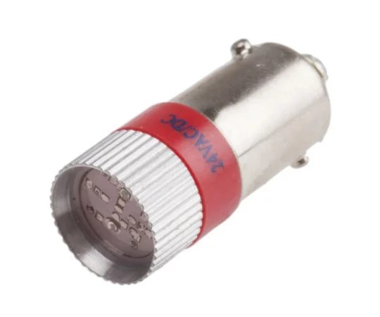 Bóng đèn phản quang LED (BA9s, Màu đỏ, Đa chip, đường kính 10mm, 24Vac/dc) RS PRO 209-276