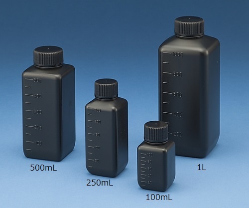 Nikko Hansen 1563-01 J bottle square shape narrow mouth light shielding (100mL, sterilized 200 bottles)