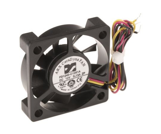 ARX FD1240-C1251A2AL CeraDyna Series Axial Fan (40 x 40 x 10mm, 8.9m3/h, 1.2W, 12VDC)